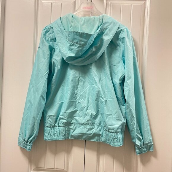 Columbia Aqua Windbreaker Omni-Tech Hooded Rain Jacket Girls - (14/16) Large - Picture 4 of 13